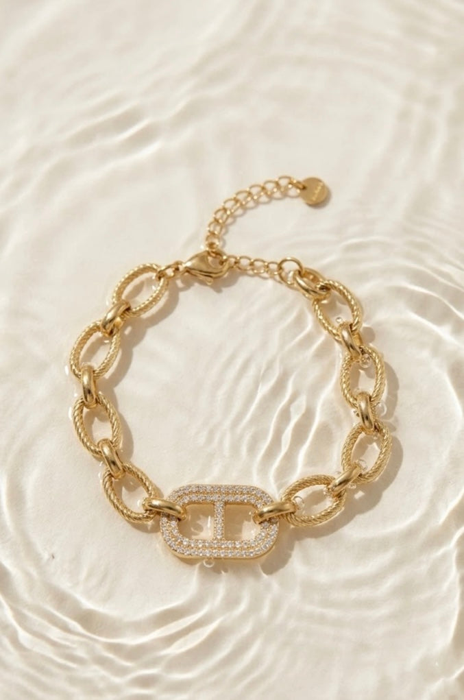 Glinsterende schakelarmband